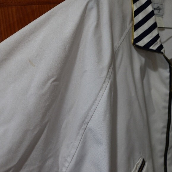 Vintage Natty Nautical Striped Metallic Gold Preppy Doleman Jacket USA LG - Picture 10 of 16